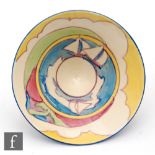 Clarice Cliff - Gibraltar - A small conical bowl circa 1932, hand painted with a stylised coastal