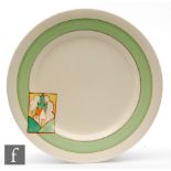 Clarice Cliff - Stroud - A circular plate circa 1932, hand painted to the shoulder with a small