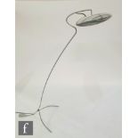 Luceplan - A 'Titania' floor lamp in a silvered finish, the eliptical shaped shade with
