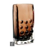 Geoffrey Baxter - Whitefriars - A Textured range mobile phone vase, pattern 9670, in cinnamon,