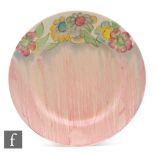 Clarice Cliff - Delecia Daisy (Unrecorded pattern) - A circular plate circa 1938, hand painted