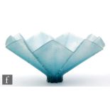 Tessa Clegg - A 20th Century studio glass pate de verre frosted bowl of flared and fluted form in