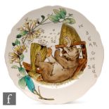 Copeland ? A late 19th Century Aesop?s Fable cabinet plate transfer decorated and hand coloured with