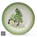 Clarice Cliff - Crayon Scene - Haystack - A circular plate circa 1934, hand decorated with a