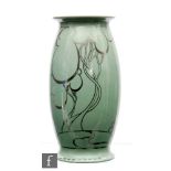 Clarice Cliff - Silver Autumn - A large shape 264 vase circa 1935, hand painted in silver lustre
