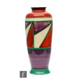 Clarice Cliff - Original Bizarre - A shape 186 vase circa 1929, hand painted with a band of