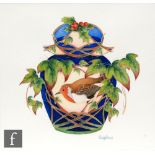 Philip Gibson - Moorcroft Pottery - An original watercolour and metallic ink ginger jar design for
