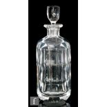 Orrefors - A 1960s clear crystal decanter of thick walled slice cut cylindrical form with internal