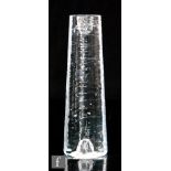 Kosta Boda - A contemporary glass candlestick of tapering cylindrical form, decorated with