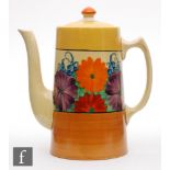 Clarice Cliff - Gay Day - A Tankard shape coffee pot circa 1930, hand painted with a band of