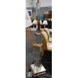 Unknown - A 1930s Art Deco Odeon style floor lamp, the stepped form with tiled mirrored panels and