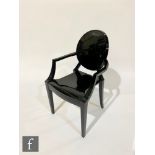 Philippe Starck - Kartell ? A Louis Ghost chair in black gloss cast lucite, height 92cm, stamped