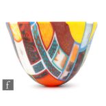 Doug Randall - A kiln cast and drop formed glass bowl titled Adams View, with alternating panels