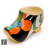 Clarice Cliff - Picasso Flower (Orange) - A large Sabot or clog circa 1930, hand painted with