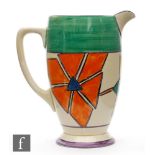 Clarice Cliff - Triangle Flower - A Coronet shape jug circa 1929, hand painted with abstract