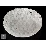 Margaret Alston - A contemporary pate de verre glass bowl of shallow circular form with a subtle