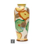 Clarice Cliff - Green Chintz - A shape 186 vase circa 1932, hand painted with stylised flowers and