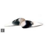 Nanna Ditzel - George Jensen - A pair of 1970s Danish Sterling silver modernist earrings of