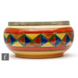 Clarice Cliff - Original Bizarre - An early A.J.Wilkinson shape bowl of footed circular form with