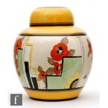 Clarice Cliff - Newport - A Ginger jar and cover circa 1934, hand painted with stylised flowers