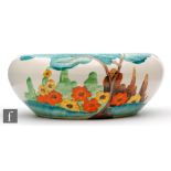 Clarice Cliff - Sandon - A shape 55 bowl circa 1935, hand painted with a stylised tree and garden