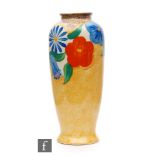 Clarice Cliff - Canterbury Bells - A shape 186 vase circa 1933, hand painted with a band of stylised