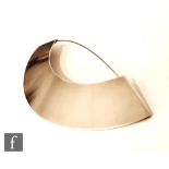 Hans Hansen - Georg Jensen - A Danish Sterling silver brooch of plain curved form, length 11cm.