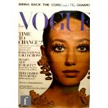 Vogue - A Vogue front cover poster of the 1st September 1968 edition featuring Marisa Berenson