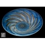 R. Lalique - A Poissons No 1 shallow bowl of circular form relief moulded to the exterior with