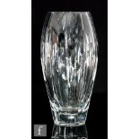 John Luxton - Stuart & Sons - A later 20th Century clear cut crystal vase of swollen ovoid form with