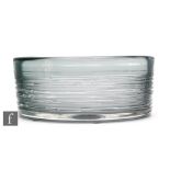 Bengt Edenfalk - Skruf - A post war glass bowl of high sided circular form in a smoke grey tint with