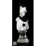In the manner of Alfredo Barbini - A Murano glass Knight chess piece, formed as the bust of a