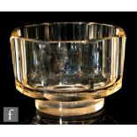 Unknown - A post war Swedish glass bowl of faceted octagonal form with circular foot, diameter 13cm.