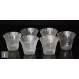Rene Lalique - A set of six water glasses in the Lotus pattern, No 3406, 1930s, of flared form