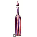 Gio Ponti - Venini - A later 20th Century Bottiglie A Canne decanter of slender bottle form with