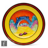 Marjori Higginson - Bizarre Craft - Three large circular plates each hand painted in Applique