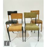 James Leonard - Esavian - A ply and beech wood framed stacking chair, labelled, together with a