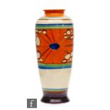 Clarice Cliff - Broth - A shape 186 vase circa 1929, hand painted with a band of bubbles and star