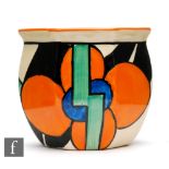 Clarice Cliff - Picasso Flower (Orange) - A Chester fern pot circa 1930, hand painted with an