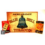 Unknown - Three post war tin plate advertising signs for Blue Bell Tobacco 24cm x 34cm, Ringers A1