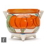 Clarice Cliff - Orange Lily - A cauldron circa 1929, hand painted with a stylised flower and foliage