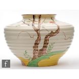 Clarice Cliff - Spire - A small shape 371 vase circa 1937, hand painted with a stylised tree