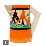 Clarice Cliff - Orange Trees & House - A conical shape jug circa 1930, hand painted with a