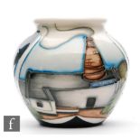 Moorcroft Pottery - A small vase decorated in The Works pattern tubelined with the Moorcroft factory