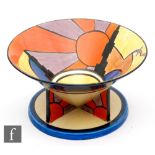 Clarice Cliff - Sunray (Night & Day) - A footed shape 383 conical bowl circa 1929, hand painted with