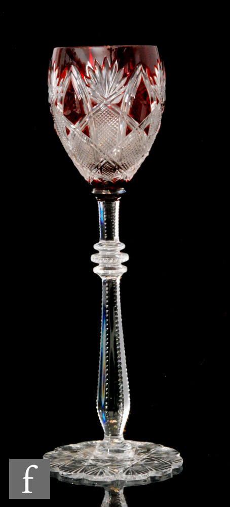 Baccarat - An early 20th Century Tsar oversized wine glass manufactured for the Russian market,