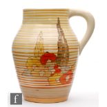 Clarice Cliff - Capri (Orange) - A small single handled Isis vase circa 1935, hand painted with