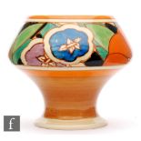 Clarice Cliff - Orange Gardenia - A shape 341 vase circa 1931, hand painted with stylised flowers