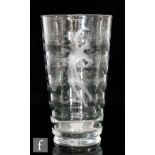 Vicke Lindstrand - Orrefors - A 1930s Pearl Diver crystal glass vase of footed form with tapering