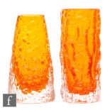 Geoffrey Baxter - Whitefriars - A Textured range Volcano vase, pattern number 9717, height 18cm,